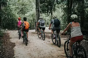 Cenote Trail Bike Tour - 3 Cenotes, Zip Lines, Canoe & Jungle Lunch